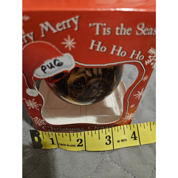 E&S Pets Pug Christmas Ornament Red White (NEW) - Picture 7 of 7